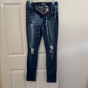 Indigo Rein Distressed Blue Jeans, size 9, W 29, L 25